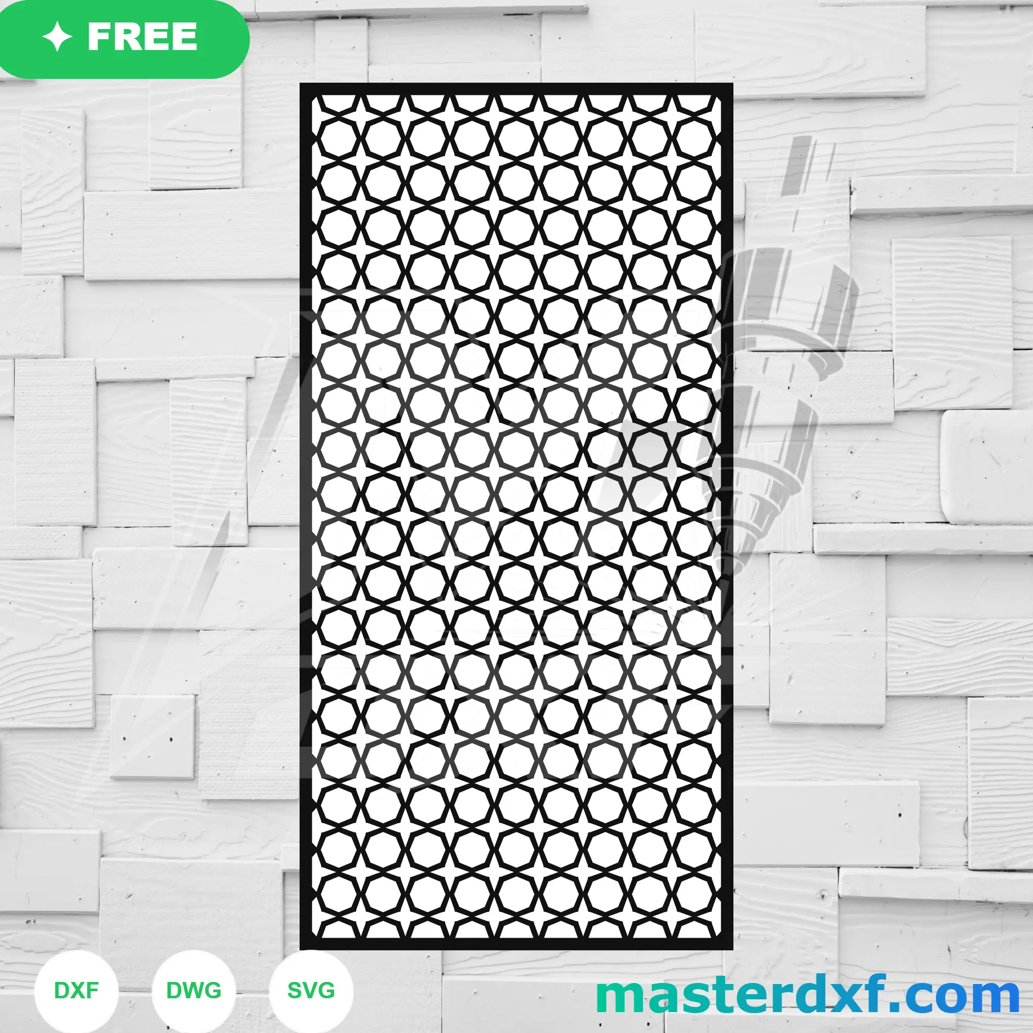 Fine Honeycomb Mesh DXF Screen for Modern Partitions DXF File